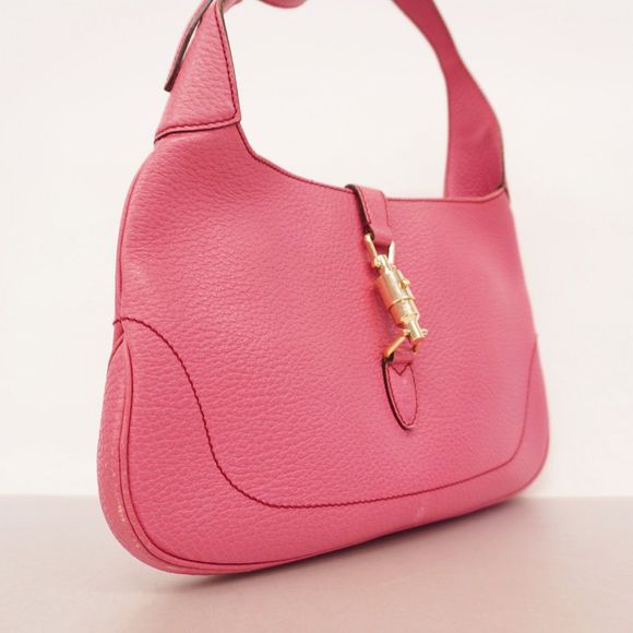 Gucci New Jackie handbag 137335 pink leather with champagne gold hardware pre-ow - Picture 2 of 10